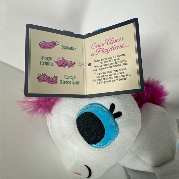 BARK Plush Carnival Dog Toys Perfect Pitch Squeaky Crinkle Ball Unicorn Lot of 2 - Picture 4 of 8